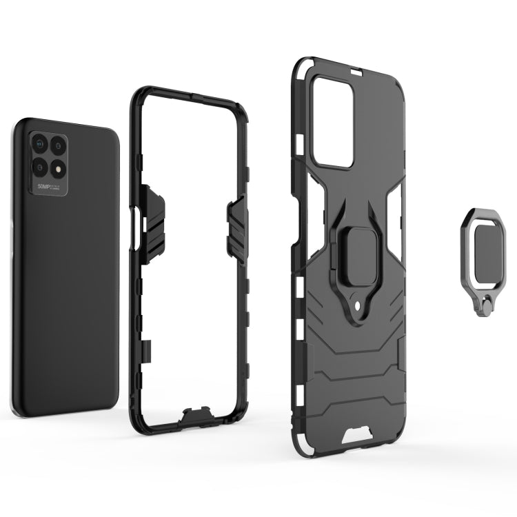 For OPPO Realme 8i Shockproof PC + TPU Phone Case with Magnetic Ring Holder