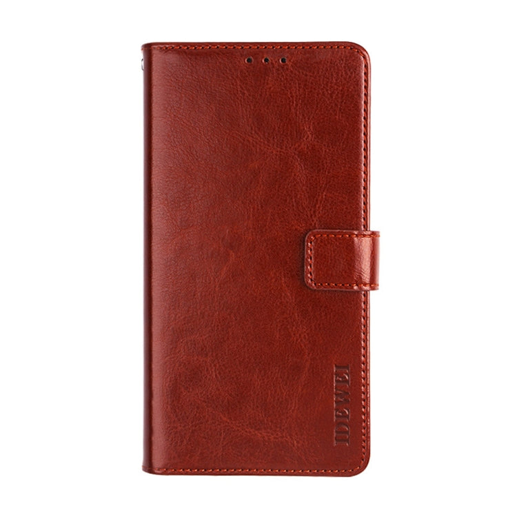 For Samsung Galaxy M52 5G idewei Crazy Horse Texture Leather Phone Case with Holder & Card Slots & Wallet
