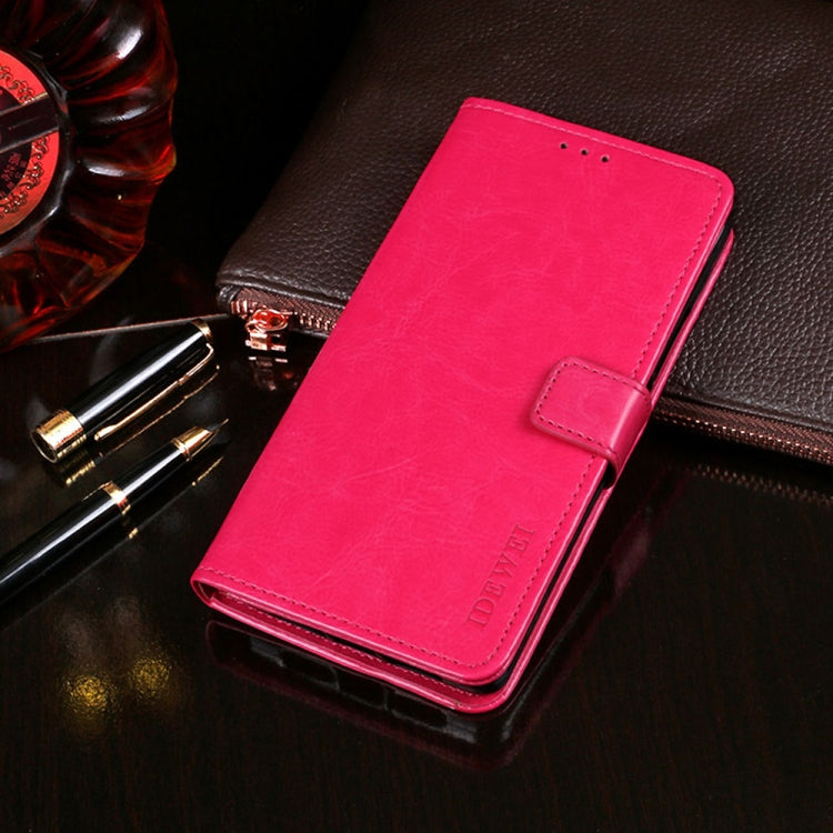 For Samsung Galaxy M52 5G idewei Crazy Horse Texture Leather Phone Case with Holder & Card Slots & Wallet