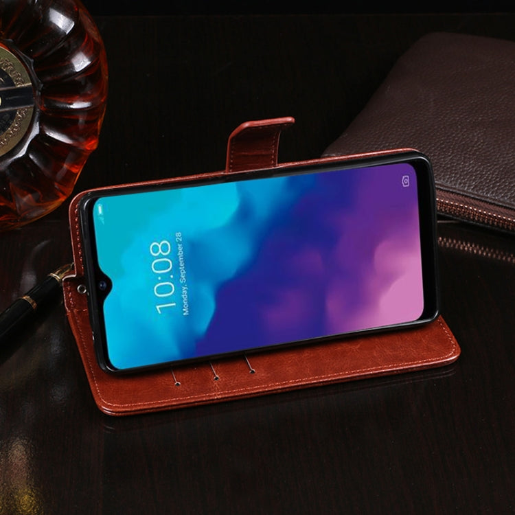 For ZTE Blade V30 Vita idewei Crazy Horse Texture Leather Phone Case with Holder & Card Slots & Wallet