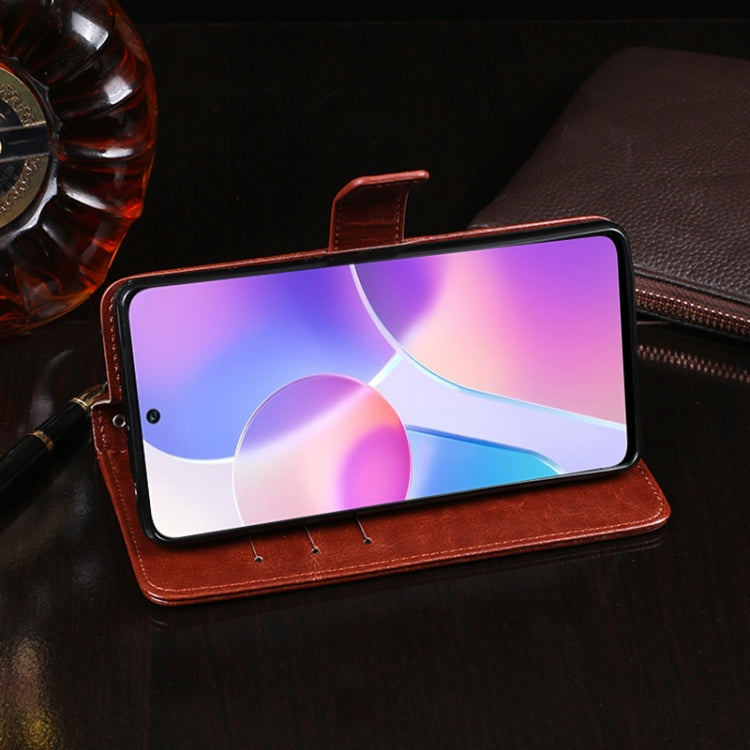 For Huawei Honor X30i idewei Crazy Horse Texture Leather Phone Case with Holder & Card Slots & Wallet