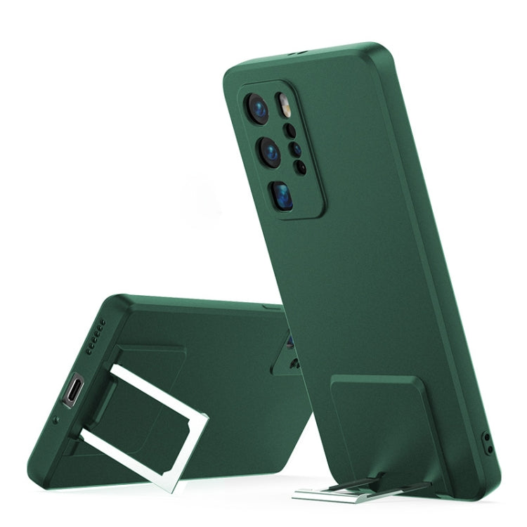 For Huawei P40 Pro Skin Feel Frosted TPU Shockproof Phone Case with Telescopic Holder