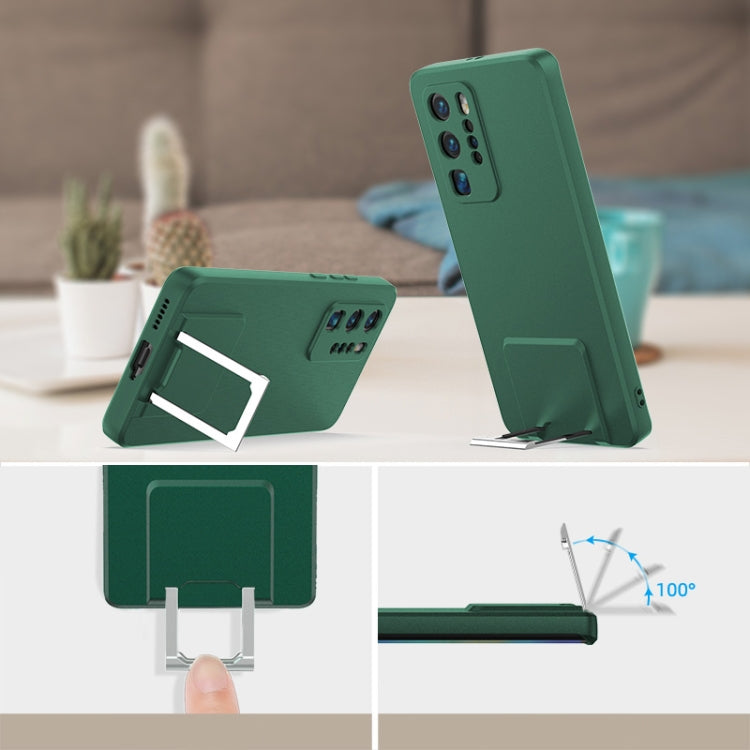 For Huawei P40 Pro Skin Feel Frosted TPU Shockproof Phone Case with Telescopic Holder