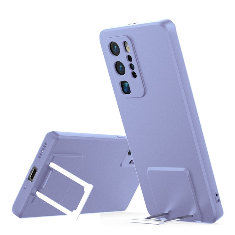 For Huawei P40 Skin Feel Frosted TPU Shockproof Phone Case with Telescopic Holder