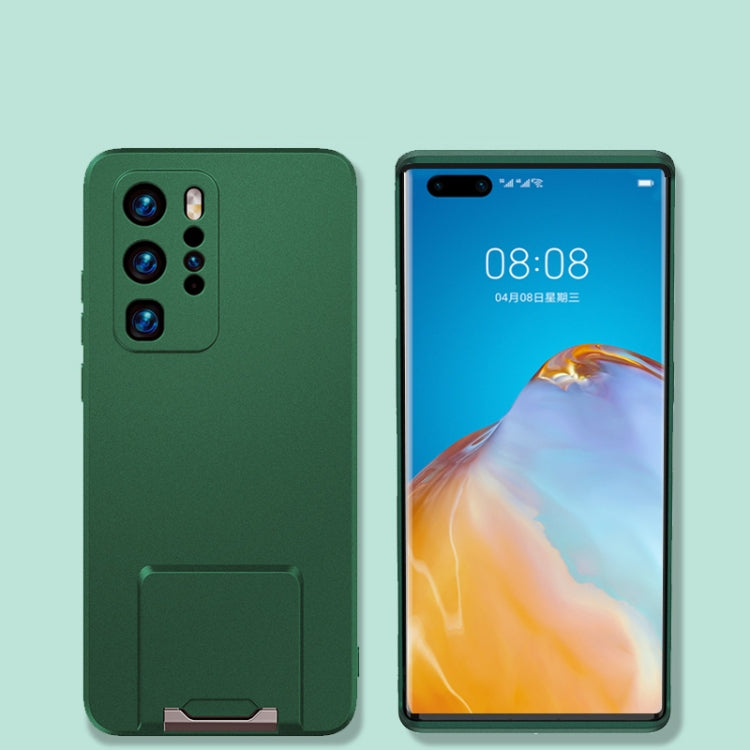 For Huawei P40 Skin Feel Frosted TPU Shockproof Phone Case with Telescopic Holder