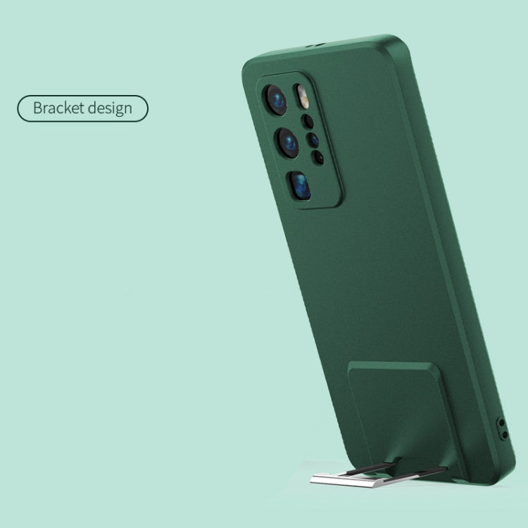 For Huawei P40 Skin Feel Frosted TPU Shockproof Phone Case with Telescopic Holder