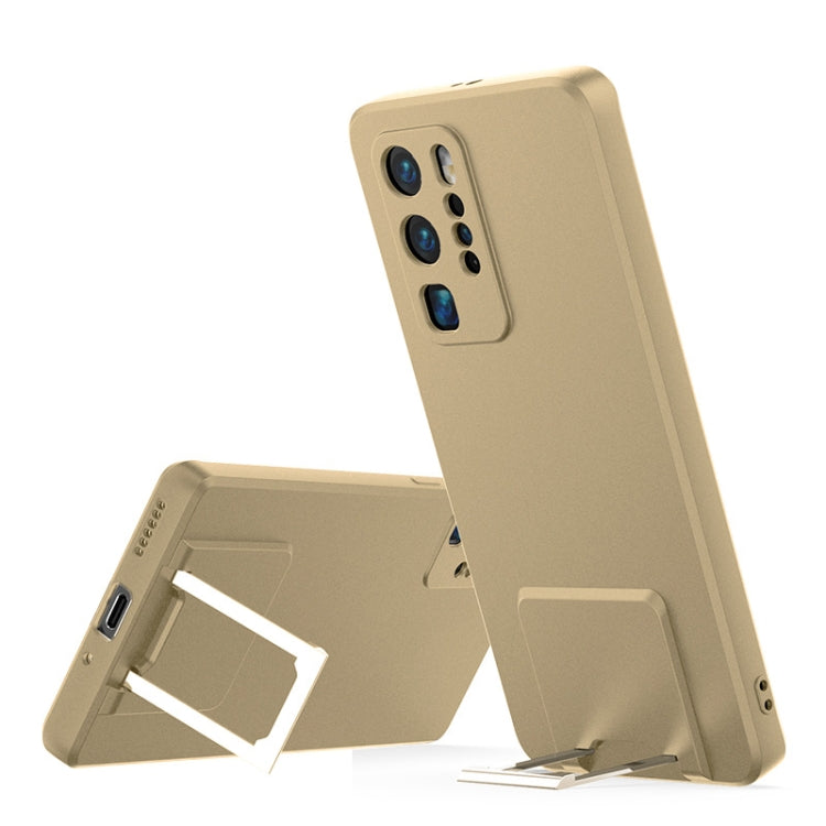 For Huawei P40 Skin Feel Frosted TPU Shockproof Phone Case with Telescopic Holder