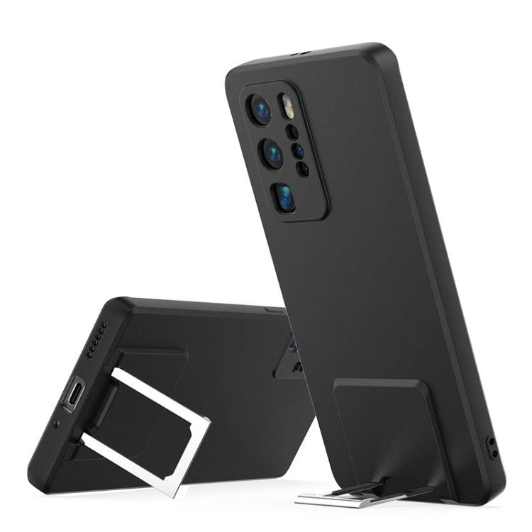 For Huawei P40 Skin Feel Frosted TPU Shockproof Phone Case with Telescopic Holder