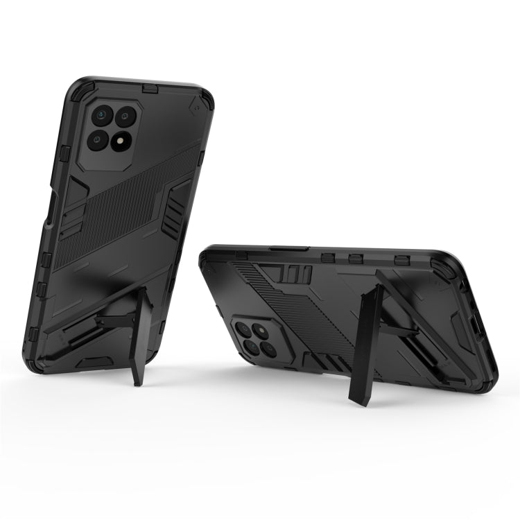 For OPPO Realme 8i Punk Armor 2 in 1 PC + TPU Shockproof Phone Case with Invisible Holder