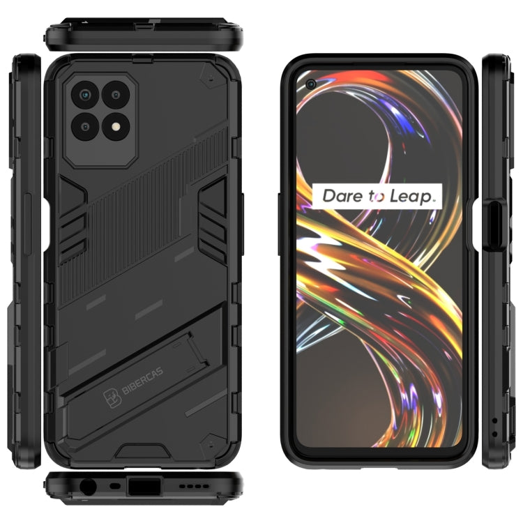 For OPPO Realme 8i Punk Armor 2 in 1 PC + TPU Shockproof Phone Case with Invisible Holder