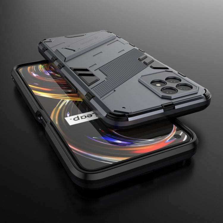 For OPPO Realme 8i Punk Armor 2 in 1 PC + TPU Shockproof Phone Case with Invisible Holder