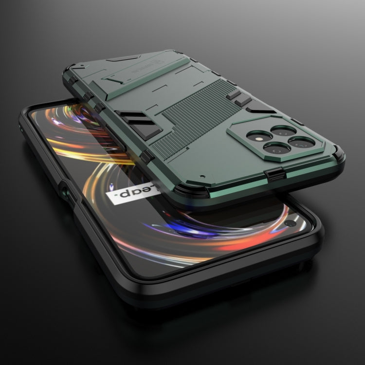 For OPPO Realme 8i Punk Armor 2 in 1 PC + TPU Shockproof Phone Case with Invisible Holder