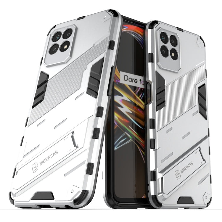 For OPPO Realme 8i Punk Armor 2 in 1 PC + TPU Shockproof Phone Case with Invisible Holder