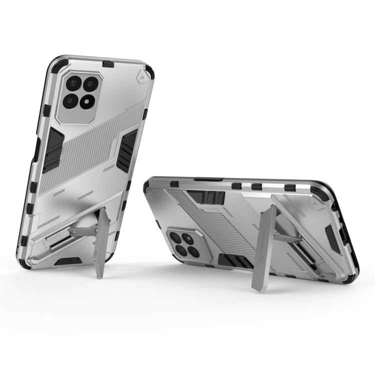 For OPPO Realme 8i Punk Armor 2 in 1 PC + TPU Shockproof Phone Case with Invisible Holder