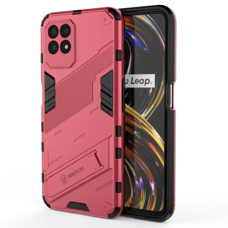 For OPPO Realme 8i Punk Armor 2 in 1 PC + TPU Shockproof Phone Case with Invisible Holder