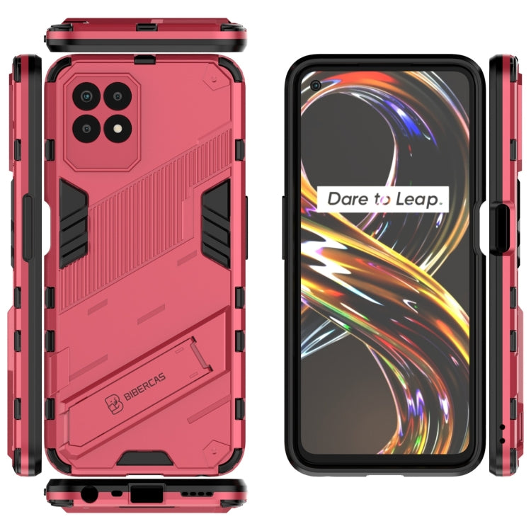 For OPPO Realme 8i Punk Armor 2 in 1 PC + TPU Shockproof Phone Case with Invisible Holder