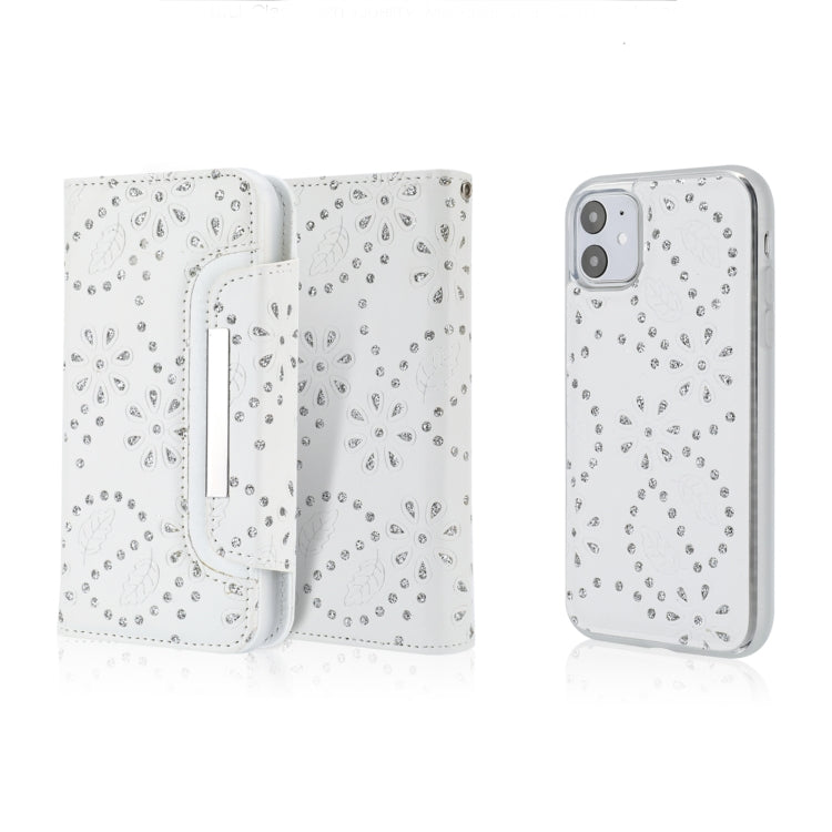 For iPhone 11 Separable Maple Leaf Flower Litchi Texture Flip Leather Case with Holder & Card Slot & Wallet & Lanyard