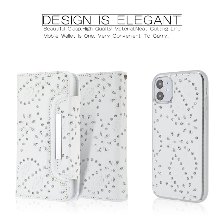 For iPhone 11 Separable Maple Leaf Flower Litchi Texture Flip Leather Case with Holder & Card Slot & Wallet & Lanyard