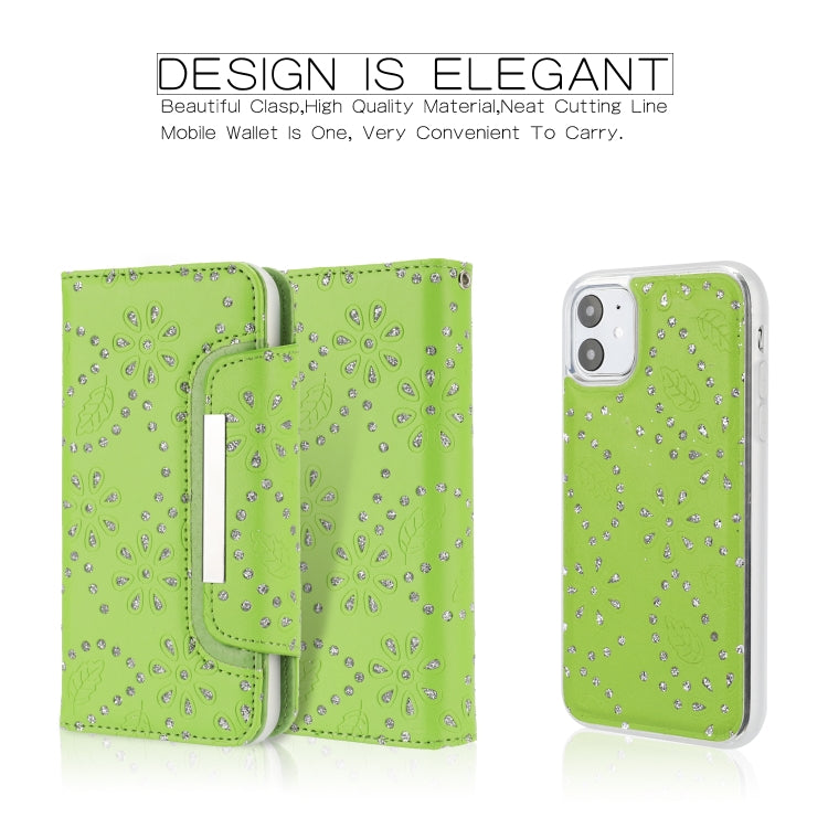 For iPhone 11 Separable Maple Leaf Flower Litchi Texture Flip Leather Case with Holder & Card Slot & Wallet & Lanyard