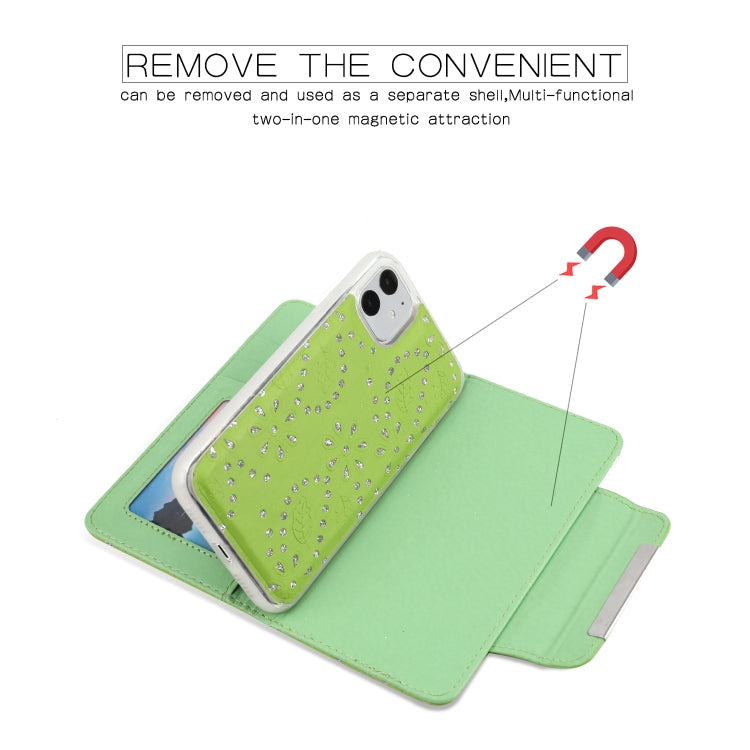For iPhone 11 Separable Maple Leaf Flower Litchi Texture Flip Leather Case with Holder & Card Slot & Wallet & Lanyard
