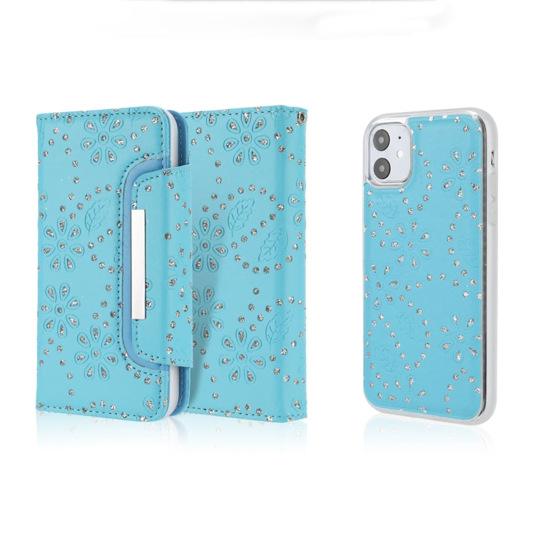 For iPhone 11 Separable Maple Leaf Flower Litchi Texture Flip Leather Case with Holder & Card Slot & Wallet & Lanyard