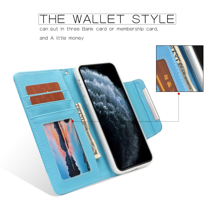 For iPhone 11 Separable Maple Leaf Flower Litchi Texture Flip Leather Case with Holder & Card Slot & Wallet & Lanyard