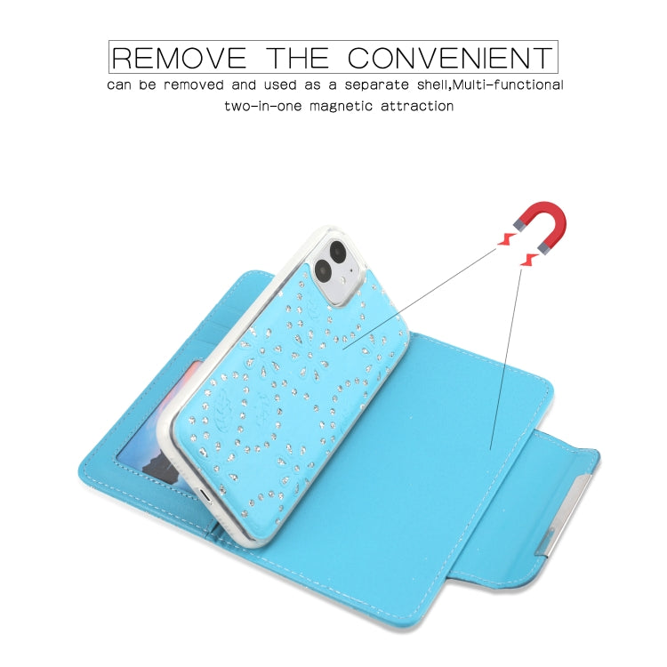 For iPhone 11 Separable Maple Leaf Flower Litchi Texture Flip Leather Case with Holder & Card Slot & Wallet & Lanyard