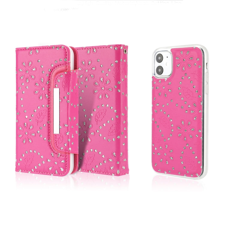 For iPhone 11 Separable Maple Leaf Flower Litchi Texture Flip Leather Case with Holder & Card Slot & Wallet & Lanyard