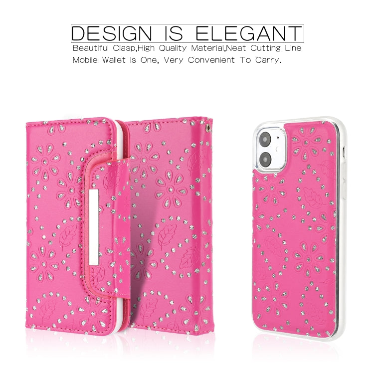 For iPhone 11 Separable Maple Leaf Flower Litchi Texture Flip Leather Case with Holder & Card Slot & Wallet & Lanyard
