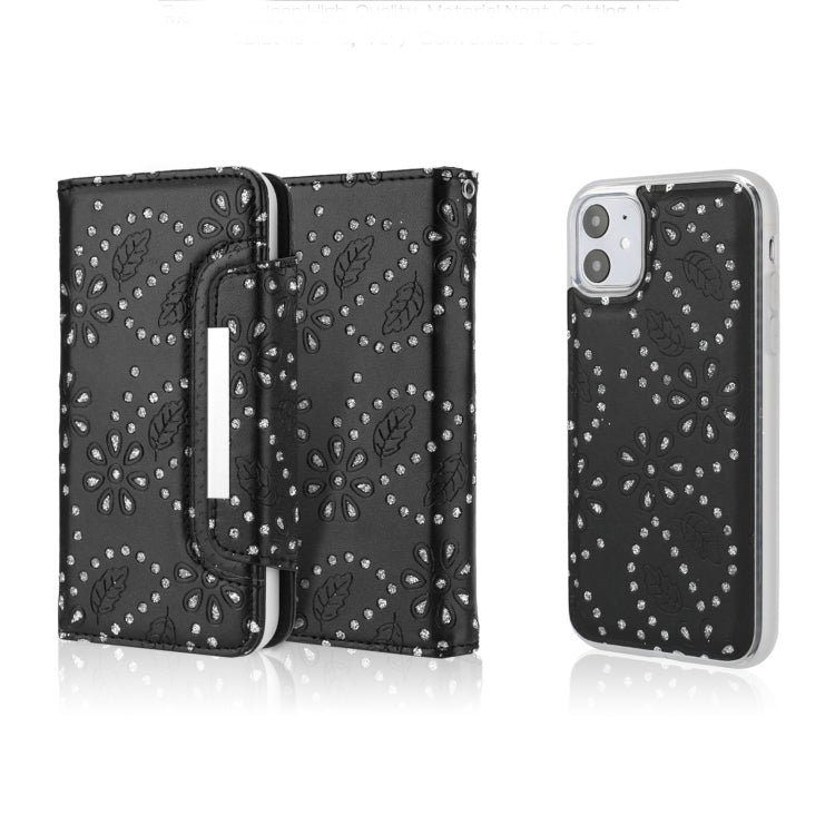 For iPhone 11 Separable Maple Leaf Flower Litchi Texture Flip Leather Case with Holder & Card Slot & Wallet & Lanyard