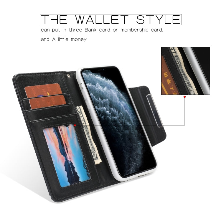For iPhone 11 Separable Maple Leaf Flower Litchi Texture Flip Leather Case with Holder & Card Slot & Wallet & Lanyard