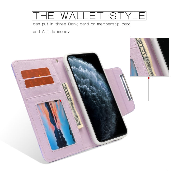 For iPhone 11 Separable Maple Leaf Flower Litchi Texture Flip Leather Case with Holder & Card Slot & Wallet & Lanyard