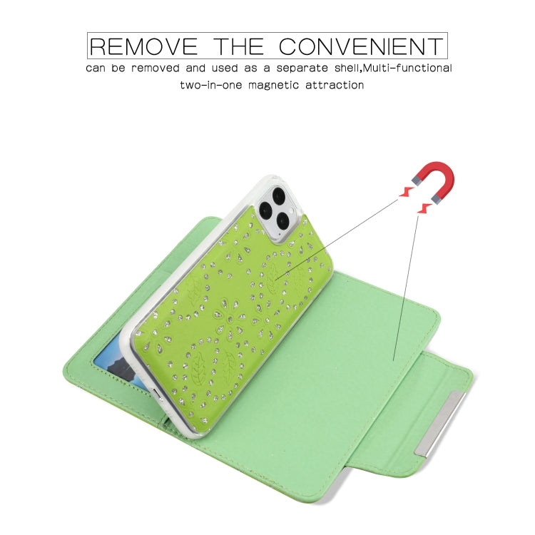 For iPhone 11 Pro Separable Maple Leaf Flower Litchi Texture Flip Leather Case with Holder & Card Slot & Wallet & Lanyard