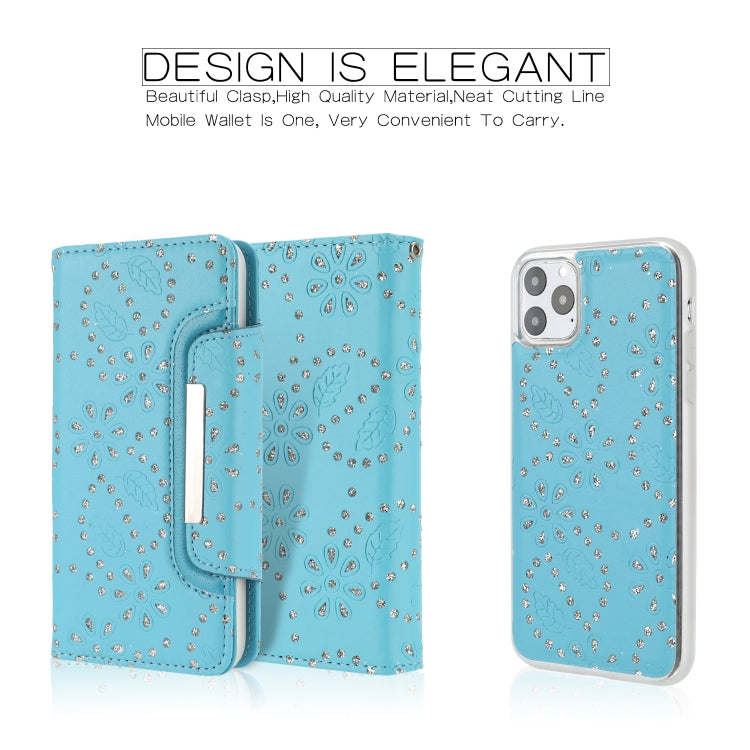 For iPhone 11 Pro Separable Maple Leaf Flower Litchi Texture Flip Leather Case with Holder & Card Slot & Wallet & Lanyard