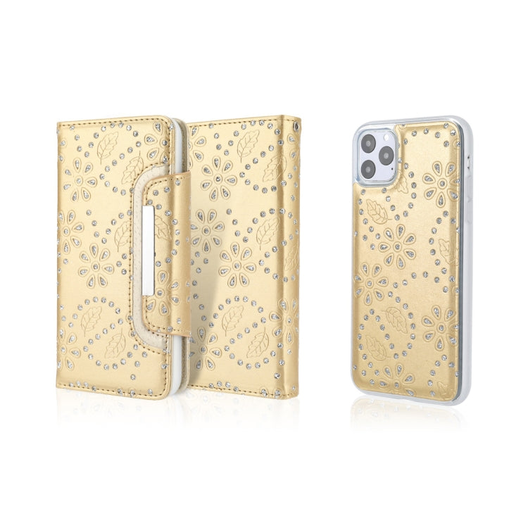 For iPhone 11 Pro Separable Maple Leaf Flower Litchi Texture Flip Leather Case with Holder & Card Slot & Wallet & Lanyard