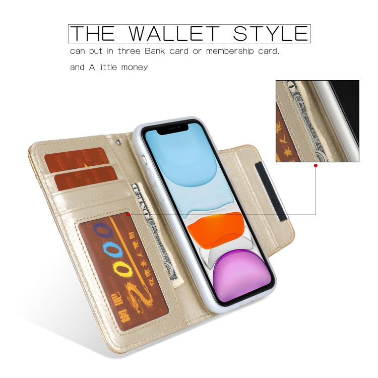 For iPhone 11 Pro Separable Maple Leaf Flower Litchi Texture Flip Leather Case with Holder & Card Slot & Wallet & Lanyard