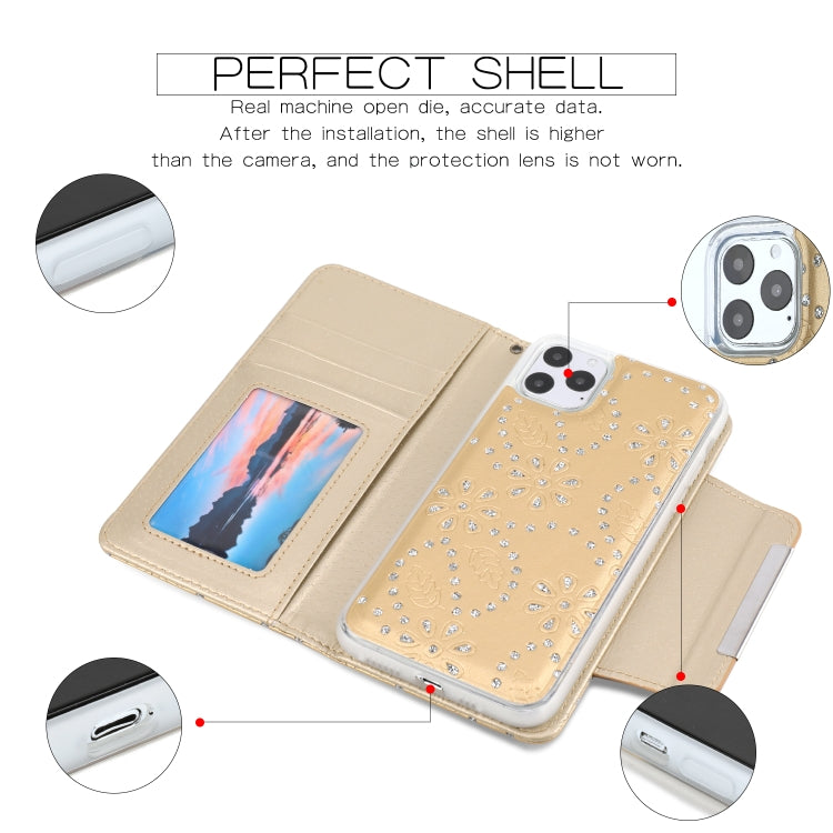 For iPhone 11 Pro Separable Maple Leaf Flower Litchi Texture Flip Leather Case with Holder & Card Slot & Wallet & Lanyard