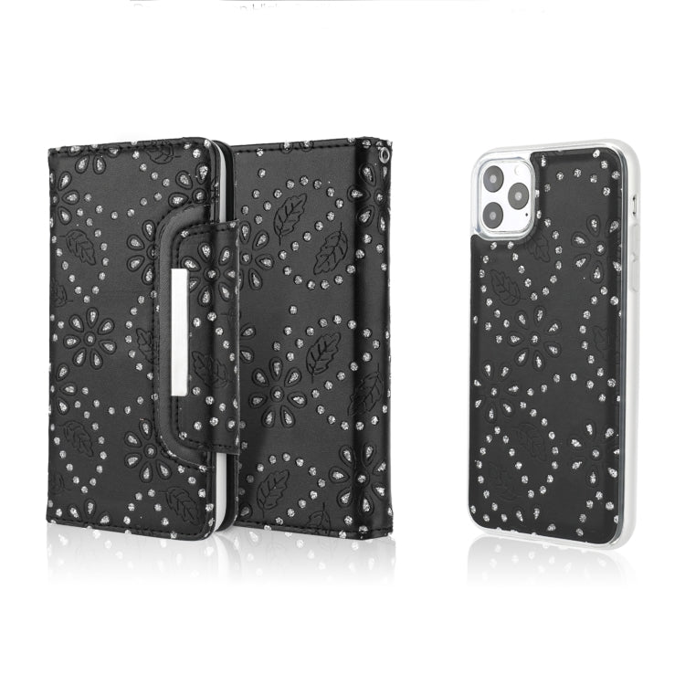 For iPhone 11 Pro Separable Maple Leaf Flower Litchi Texture Flip Leather Case with Holder & Card Slot & Wallet & Lanyard