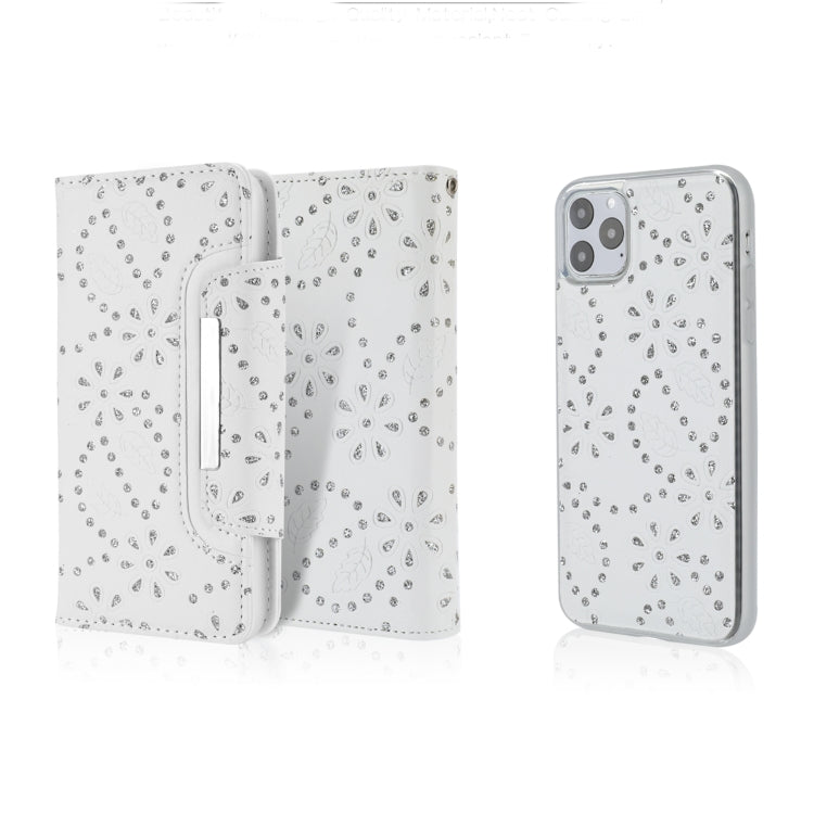 For iPhone 11 Pro Max Separable Maple Leaf Flower Litchi Texture Flip Leather Case with Holder & Card Slot & Wallet & Lanyard