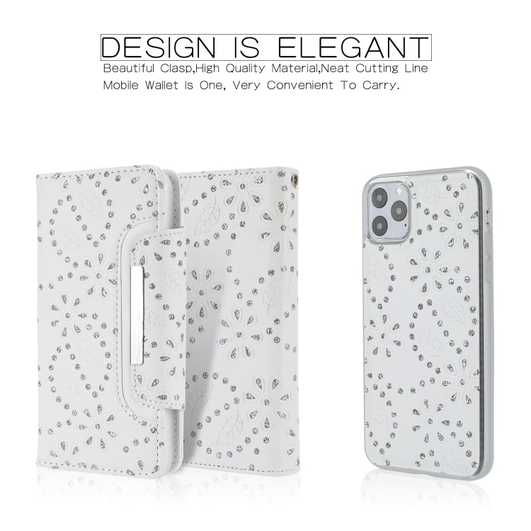 For iPhone 11 Pro Max Separable Maple Leaf Flower Litchi Texture Flip Leather Case with Holder & Card Slot & Wallet & Lanyard