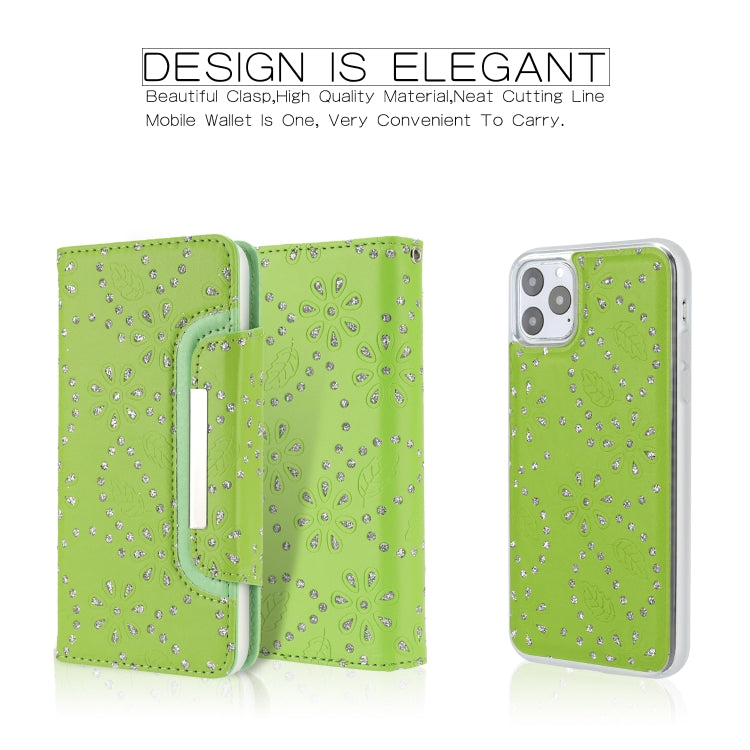 For iPhone 11 Pro Max Separable Maple Leaf Flower Litchi Texture Flip Leather Case with Holder & Card Slot & Wallet & Lanyard