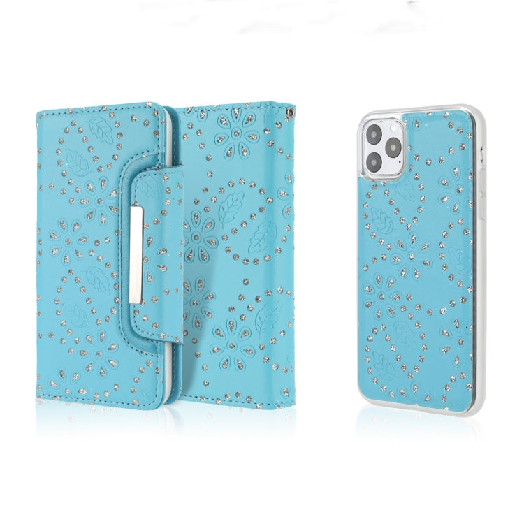 For iPhone 11 Pro Max Separable Maple Leaf Flower Litchi Texture Flip Leather Case with Holder & Card Slot & Wallet & Lanyard