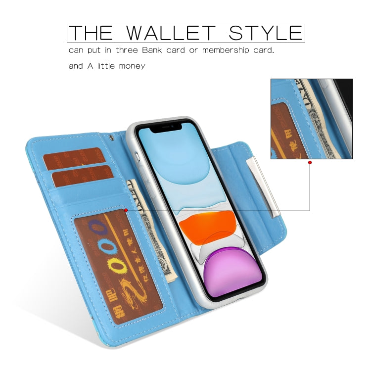 For iPhone 11 Pro Max Separable Maple Leaf Flower Litchi Texture Flip Leather Case with Holder & Card Slot & Wallet & Lanyard