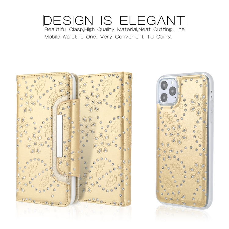 For iPhone 11 Pro Max Separable Maple Leaf Flower Litchi Texture Flip Leather Case with Holder & Card Slot & Wallet & Lanyard