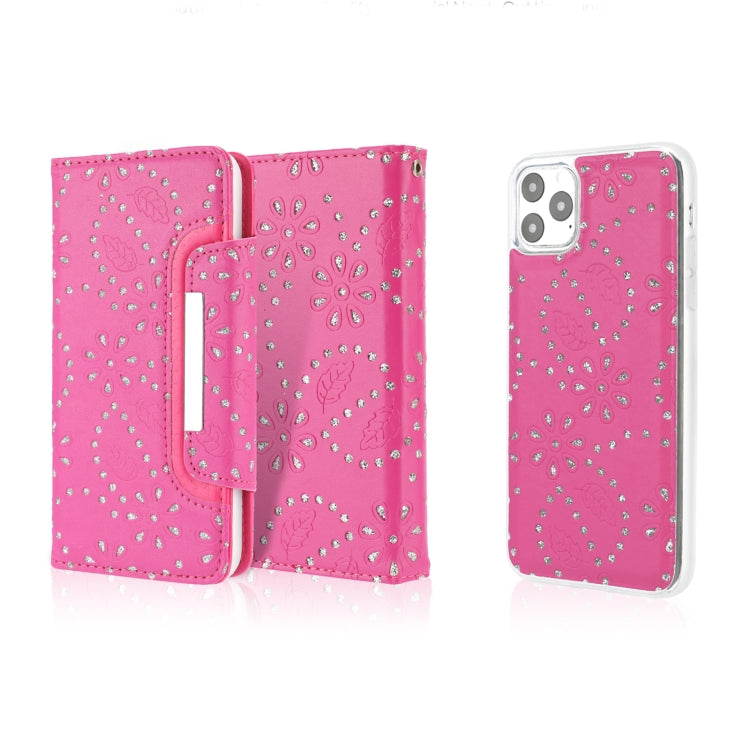 For iPhone 11 Pro Max Separable Maple Leaf Flower Litchi Texture Flip Leather Case with Holder & Card Slot & Wallet & Lanyard
