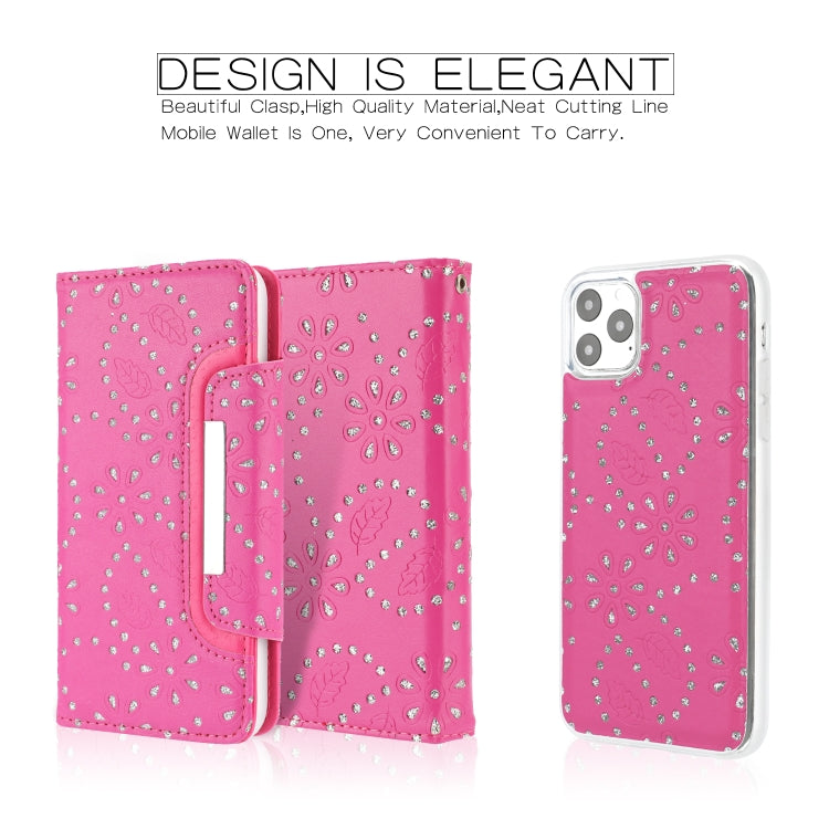 For iPhone 11 Pro Max Separable Maple Leaf Flower Litchi Texture Flip Leather Case with Holder & Card Slot & Wallet & Lanyard