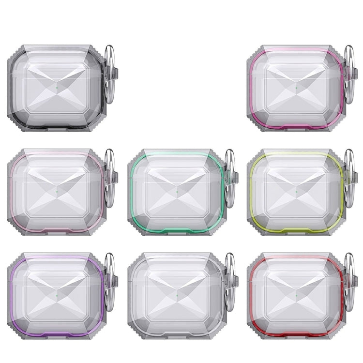 Transparent Two-color Anti-fall TPU Earphones Protective Case with Hook For AirPods 3