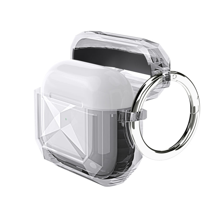 Transparent Two-color Anti-fall TPU Earphones Protective Case with Hook For AirPods 3