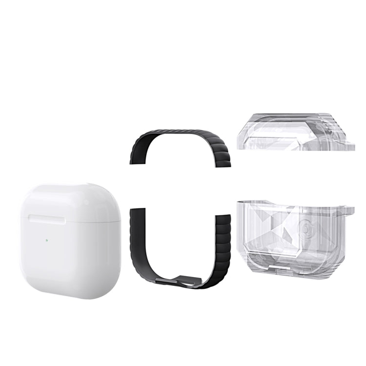Transparent Two-color Anti-fall TPU Earphones Protective Case with Hook For AirPods 3