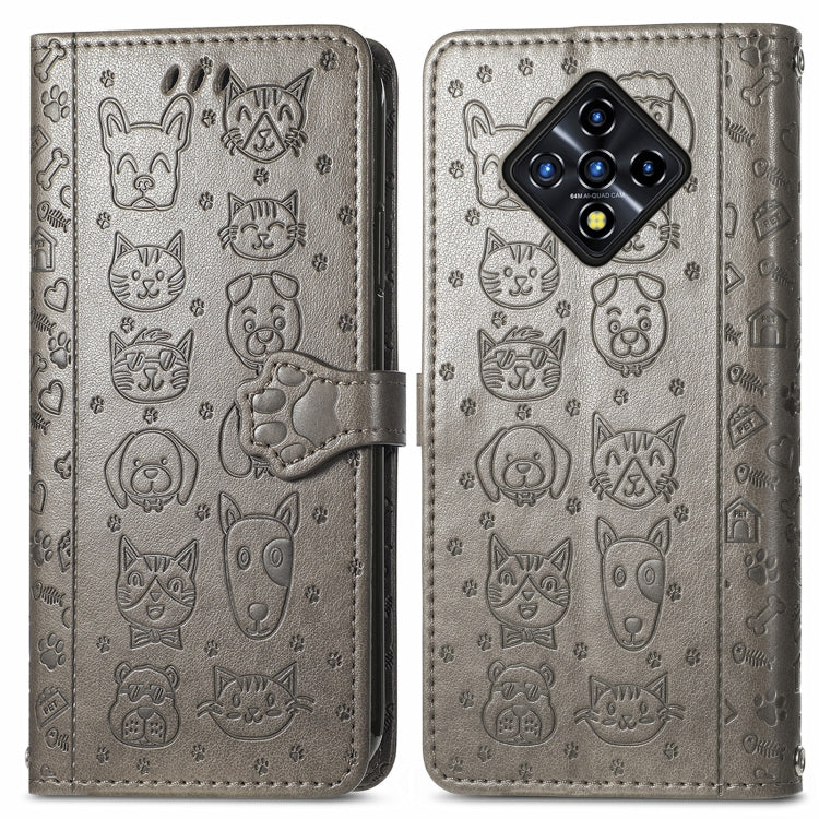 For Infinix Zero 8 Cat and Dog Embossed Horizontal Flip Phone Leather Case with Holder & Card Slot & Wallet & Lanyard
